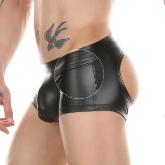 Black Buttocks Cutout Boxer Shorts