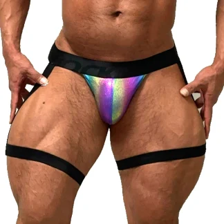 Iridescent Thigh Garter Jockstrap