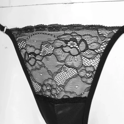 Sheer Lace Patchwork Thong - Image 7