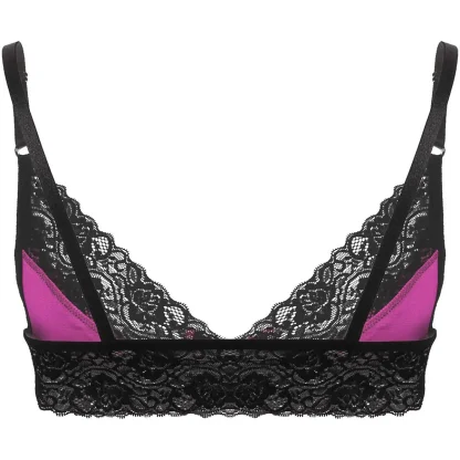 V-neck Lace Bowknot Decor Bra - Image 4