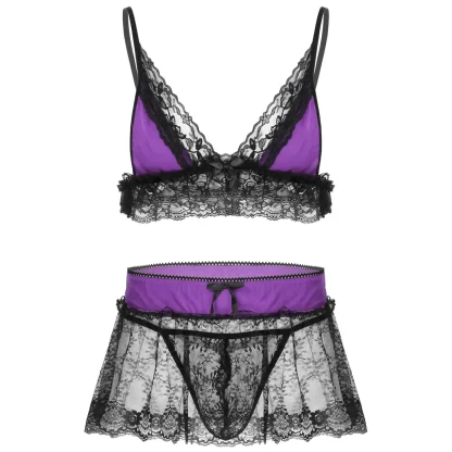 See-through Ruffled Lace Lingerie