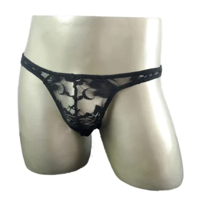 Floral See-through Lace Thong - Image 8