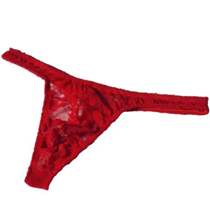 Floral See-through Lace Thong - Image 5