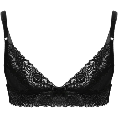 V-neck Lace Bowknot Decor Bra - Image 7