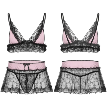 See-through Ruffled Lace Lingerie - Image 9