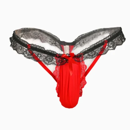 Men's Cutout Lace Thongs