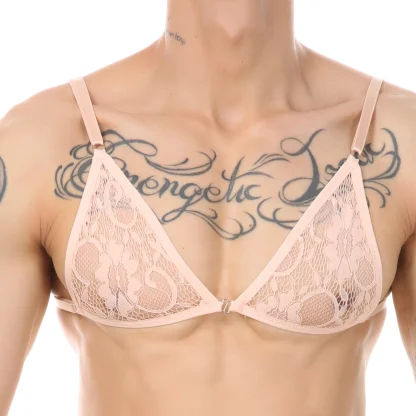 Triangle Shaped Sheer Lace Bra - Image 4