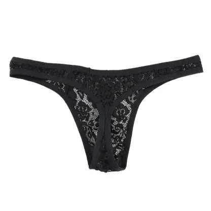 Floral Sheer Lace Sexy Thong - Image 3