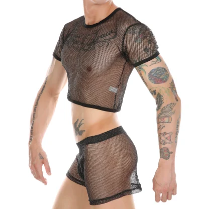 Playful Fishnet Black Lingerie Set