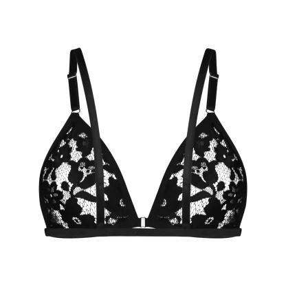 Triangle Shaped Sheer Lace Bra - Image 11