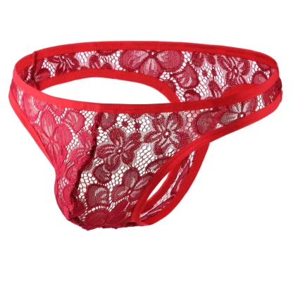 Breathable Floral Sheer Lace Thong - Image 4