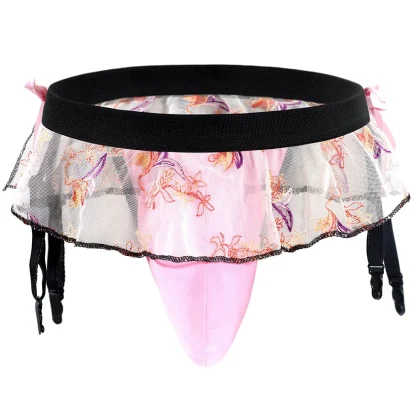 Floral Mesh Skirted Thong - Image 4