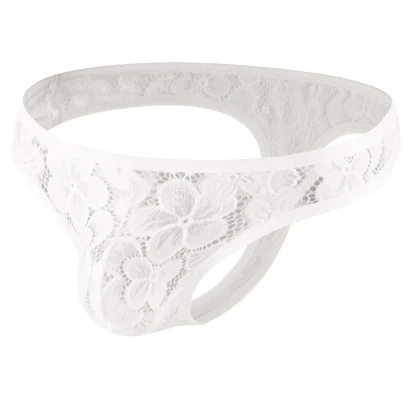 Breathable Floral Sheer Lace Thong - Image 5